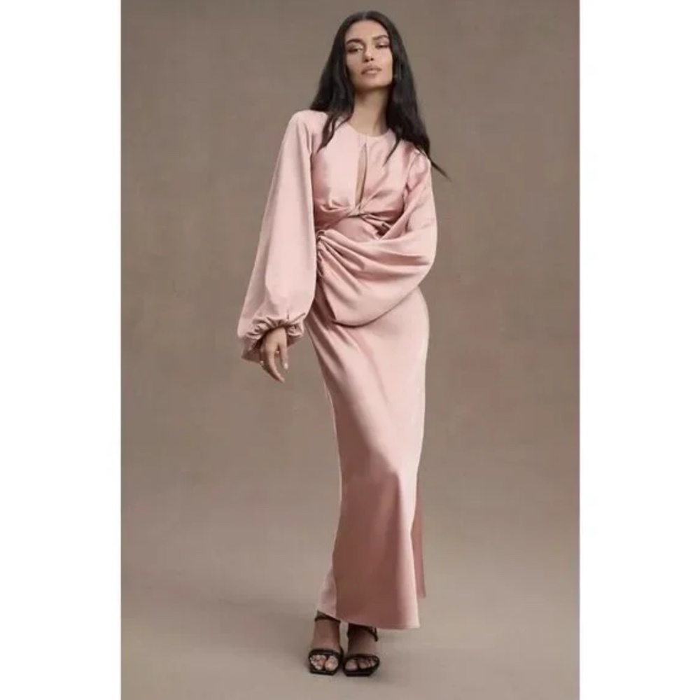 Anthropologie Significant Other Demi-Long Sleeve Column Gown